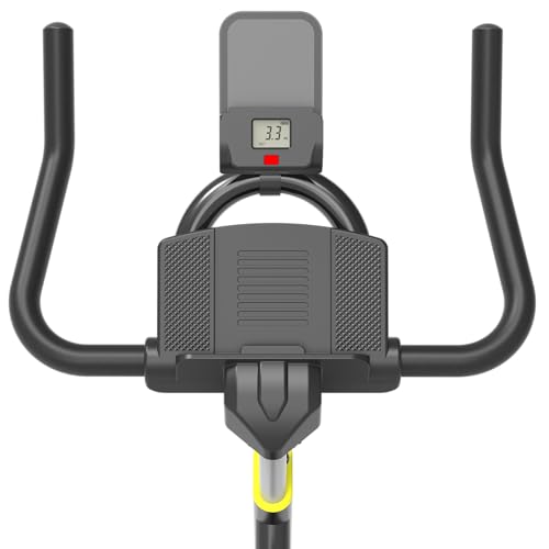 Image of LET'S PLAY SB-100 Spin Bike Exercise Cycle for Home Gym Fitness Workout Cardio Training With 8Kg Flywheel, 35 Adjustable Resistance Levels, Silent Belt Drive, 100Kg Weight Capacity (Black and Yellow Colour)