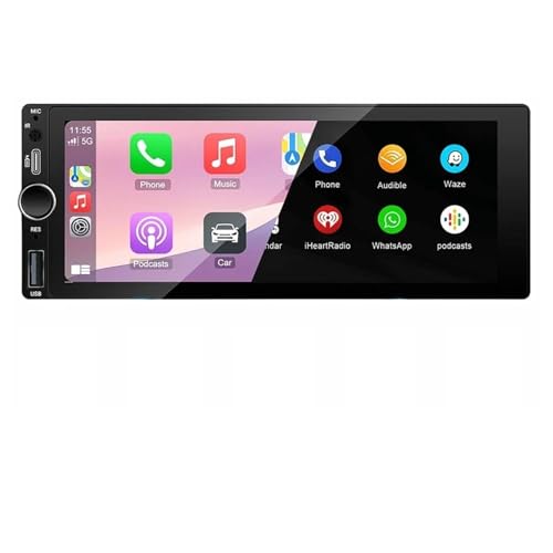 6,9 pollici Full HD Touch Screen Car Stereo: 1024 x 600 ad alta risoluzione. Il touchscreen IPS da 6,9 pollici offre un'esperienza fantastica durante la visione di video HD. Il touchscreen IPS da 6,9 pollici dell'autoradio HD ad alta sensibilità e angolo di visione completo offre un'esperienza visiva brillante anche nelle zone illuminate. La navigazione può essere visualizzata sullo schermo in risoluzione HD.