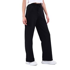 COMEOR Women’s Jogging Bottoms, Thin Lightweight Breathable Cotton Straight Leg Joggers, Ladies Sports Yoga Trousers, Long Training Pants, Loose Sweatpants with Elastic Waist Drawstring