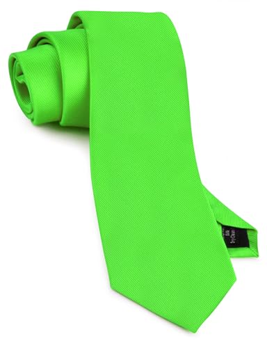 GUSLESON Lime Green Tie for Men Classic Wedding Ties Silk Solid 8cm Business Necktie (0791-26)