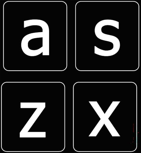 Pegatinas de teclado letras minúsculas grandes US negro miniatura 1