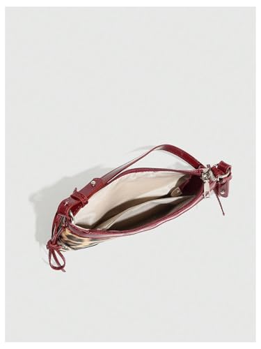 Verdusa Women's Y2K Purse Leopard Bag Top Handle Leather Underarm Shoulder Handbags4