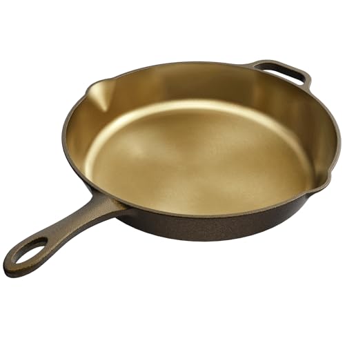iLiving Seasoned Modern Heirloom Mirror Polished Cast Iron Skillet Pan 12