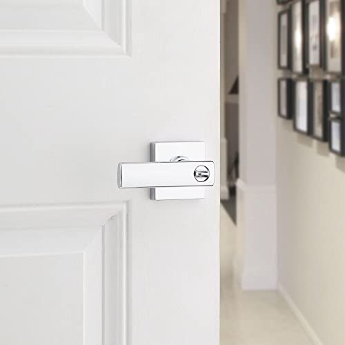 Kwikset Breton Privacy Door Lever For Bed And Bathroom Doors In Polished Chrome #TOP5