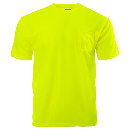JORESTECH Safety High Visibility Orange or Yellow Short Sleeve Work T Shirt with Chest Pocket, Moisture Wicking Fabric2