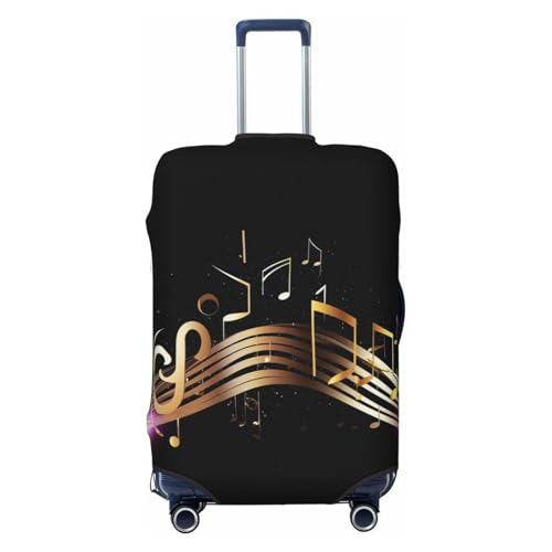 Novel Music Note Travel Luggage Cover Suitcase Protector Washable Elastic Suitcase Cover Anti-Scratch Luggage Protector Small Travel Suitcase Baggage Cover Fits 18-32 Inch Suitcase