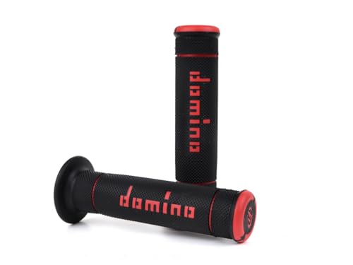 Domino Paire de poignées Trial, noir/rouge