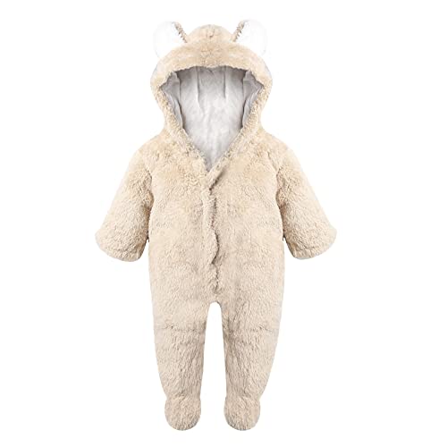 puseky Bebé recién Nacido de Dibujos Animados Oso Oreja Polar cálido Mameluco con Capucha Mono Mono Ropa de Abrigo Cover