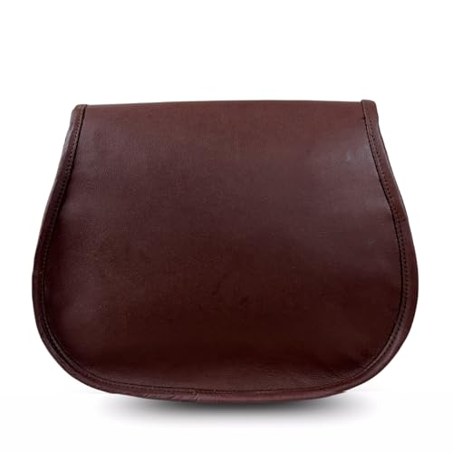 MADOSH Vintage Crossbody Leather Bags for Women Shoulder Handbag - Genuine Leather Shoulder Purse Women Crossover Bag Girls Sling Purse Brown Buckle Clousre (H-11x L-11x W-4)2
