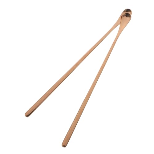 Toyvian 2個長ハンドル爬虫類用餌スプーン トカゲ ゲッコー 小動物のための頑丈な食事補助具 簡単フィードングツール