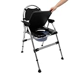 Chaise percée pliable réglable en hauteur pour personnes âgées, réglable en 5 positio...