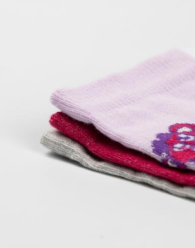 Disney Toy Story Lotso Girls Calf Socks Set of 3 | Grey, Red, Purple Striped & Floral Design | Everyday Wear for Kids4