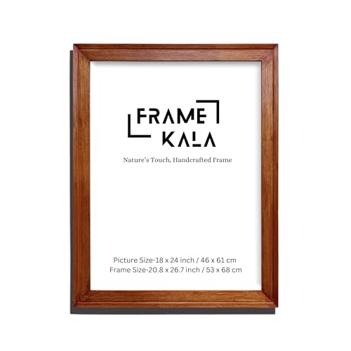 Image of Handmade Walnut Wooden Photo Frame, 18 x 24 inch Display, Display to Showcase Artworks, Pictures, and Photos - Perfect for Wall, Home and Office Decor, A2 Size Display, Warm Walnut