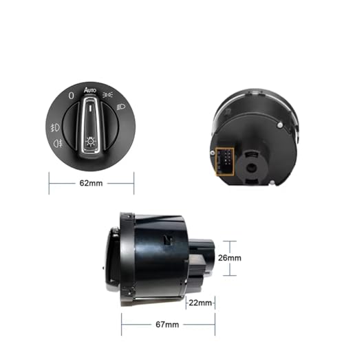 Interruptor de control de faros 5G0941431AJ con acabado original para Polo 7