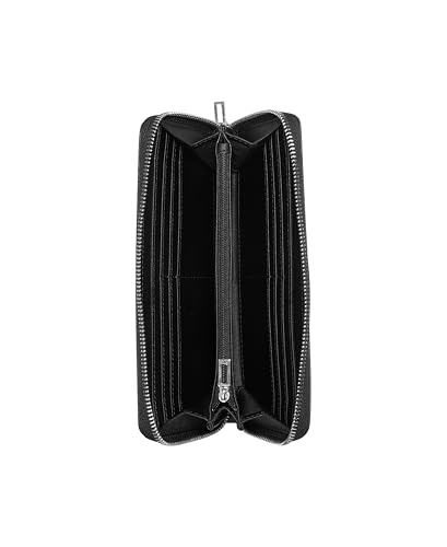 Image of Guess Coal Printed Zipper Abbas Large Zip Around Wallet