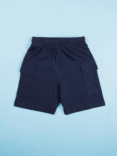 Image of KiddoPanti Boys 100% Cotton Knitted Above Knee Length Basic Cargo Shorts