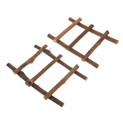 DECORNIJIA 2 Stück Miniatur Rattan Leiter Natürliche Gartendeko aus...