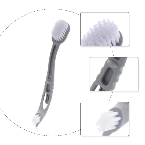 Image of DQITJ 3 Pack Bird Cage Cleaner with Two Brush Heads Long Handle Tool for Bird Parrot Cages Bird Perches Nests, BCBQ534