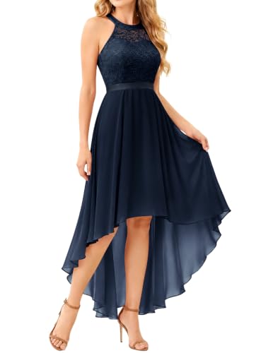 Image of Wedtrend Women's Semi Formal Dresses Halter Bridesmaid Dresses Wedding Guest Dress High Low Prom Dress