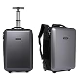 [canittus produced by KEK] 多機能 ハードシェル スーツケース バックパック 容量约35L ビジネス キャリーバッグ 機内持込 ハンドバッグ トロリー付き パスワードロック付き 盗難防止 ソフトキャリーケース 出張 旅行 (グレー)