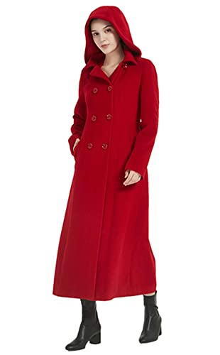Manteau d'hiver à capuche double boutonnage femme, douceur hivernale