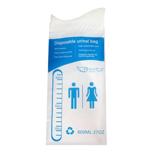 旅行用おしっこバッグ、ポータブルおしっこバッグ - 800ML トイレバッグ メンズ レディース | ユニセックス防水小便器トイレおしっこバッグ交通渋滞、短距離旅行用