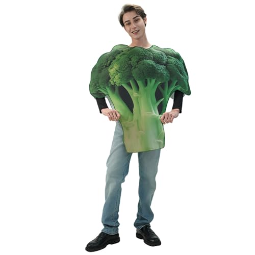 SEA HARE Disfraz de brócoli para adultos, divertido traje de brócoli verde para Halloween, fiestas temáticas o eventos de comedia