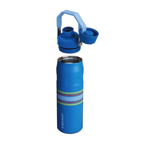 Image of Stanley Varsity IceFlow Aerolight Fast Flow Water Bottle 24 oz | Angled Spout Lid | Lightweight and Leakproof for Travel and Sports | Insulated Stainless Steel | BPA-Free | Azure Mesh Blue