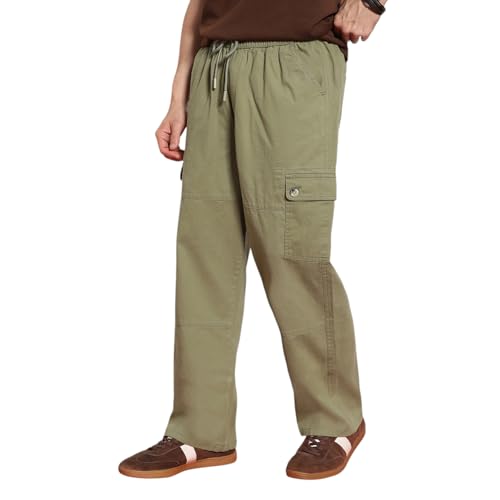 Image of Urbano Fashion Men's Loose Baggy Fit Cargo Jogger Chino Pant with 6 Pockets Stretchable