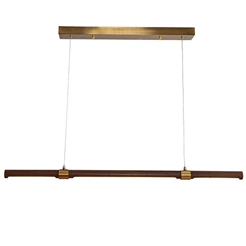 Chandelier LED en noyer pour table à manger et bureau suspendu moderne