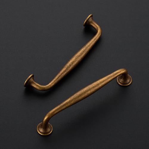 Image of Ravinte 20 Pack 5 Inch Antique Brass Kitchen Cabinet Handles Solid Zinc Alloy Cabinet Pulls Cupboard & Drawer Handles