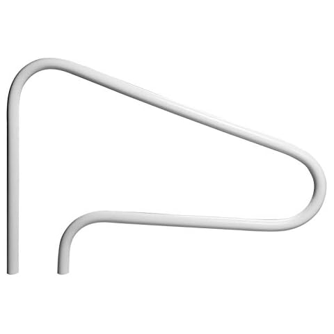 SAFTRON Rust Proof Rtd-348 White 3-Bend Return-to-Deck Figure 4" Swimming Pool Handrail - 32" H X 48" W (Matching Color Escutcheons and Freight Included) Cover