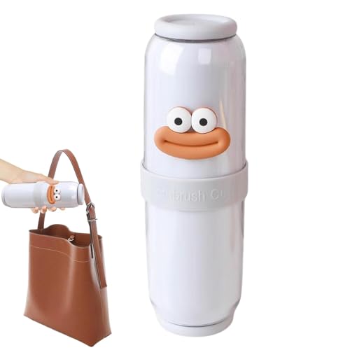 Travel Mouthwash Cup Cute Towel Containers Compact Container 8.78x2.83 Inches Hygiene Business Trip Breath Freshener grayish verde giallo bianco