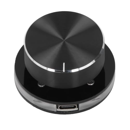 USB Volume Control Knob for PC One-Touch Mute Audio Controller with RGB Light Type-C Plug and Play Multimedia Volume Knob for Windows Computer Laptop Desktop and Android Devices