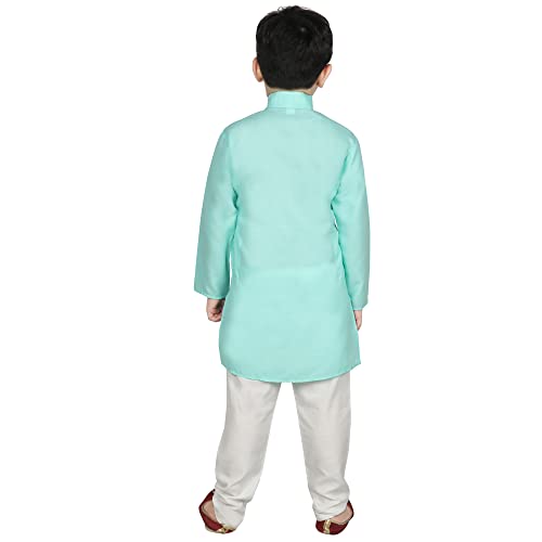 Image of SG YUVRAJ Raw Silk Kurta Set for Boys