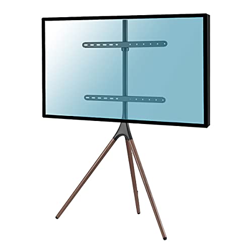 KIMEX - Support écran TV de Sol - 45'-65' - Coloris Noir et Noyer Design scandinave - VESA Max 600x400 mm - 030-4164