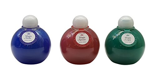 Perlier:"Magia di Stelle, Spezie e Legni" Assorted Bath Cream - 8.4 Fluid Ounces (250mL) Sphere Jar - Pack of 3 [ Italian Import ]