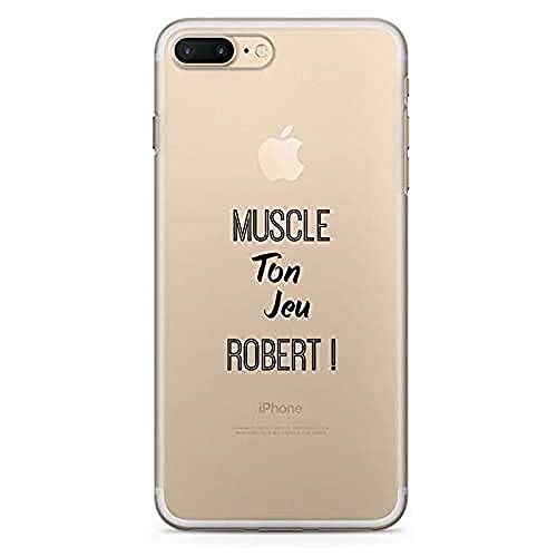 ZOKKO Case for iPhone 7 Plus Muscle Game Robert - Size iPhone 7 Plus Plus - Transparent Soft Ink Black