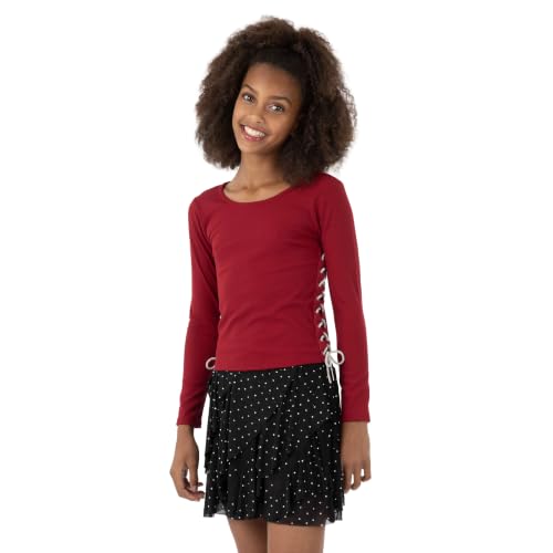 Image of Speechless Girls' Rib Knit Long Sleeve Side Drawstring