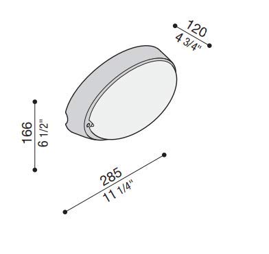 Plafoniera vetro ovale acidato airy 300