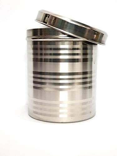 Image of Duodeno Stainless Steel Container 9 Litre, 1 Piece, Silver Stainless Steel Round Dabba Canister Containe 9 KG Food /Dough /Liquid Capacity NO Joints Storage Box