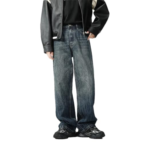 Men's High Street Jeans Gradient Wash Loose Straight Casual Jeans