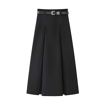 ZuoxiaoTang High Waist Pleated Skirts for Women Spring