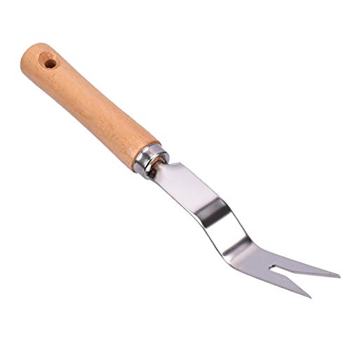 Extractor De Malas Hierbas De Acero Inoxidable – 2 Piezas, Mango De Roble, Ideal Para Juntas Y Adoquines