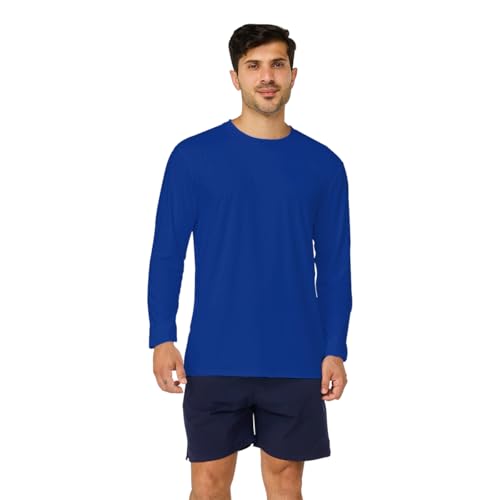 Mens UPF 50+ Sun Protection Shirts Outdoor Long Sleeve Shirts Quick Dry Lightweight for Fishing Hiking Swimming