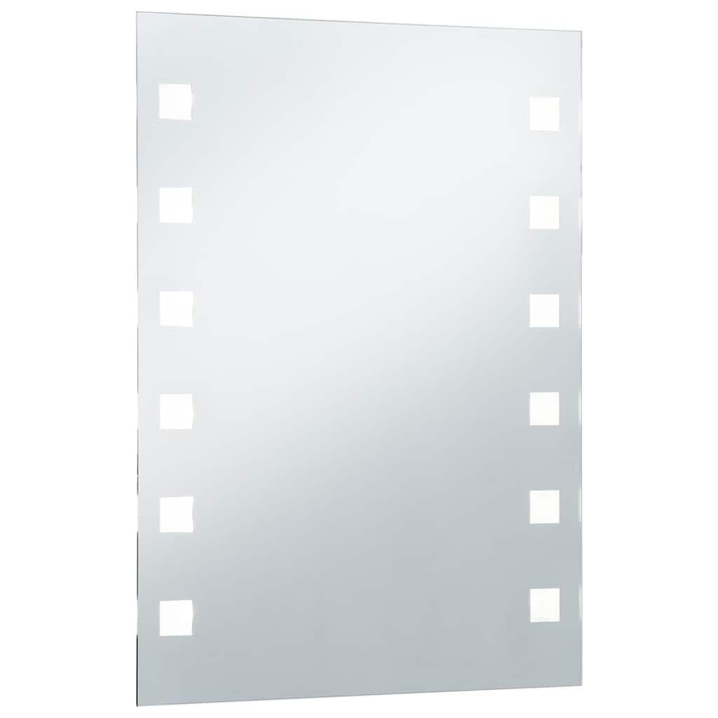 Espejo de baño LED 60 x 80 cm con protección IP44, 1 espejo con adaptador y material de montaje para iluminación precisa y luz difusa, ideal para maquillaje