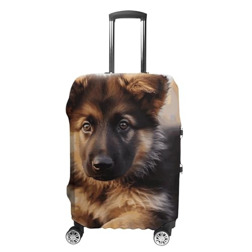 German Shepherd Puppy Printed Luggage Cover Protector, Fits 18-32 Inch Luggage
