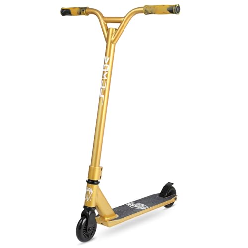 VOKUL TRII S2 Stunt Scooter - Freestyle Kickscooter mit Stabiler Leistung für Anfänger, Jungen und Mädchen ab 7 Jahren with 100mm PU Wheels (Gold)