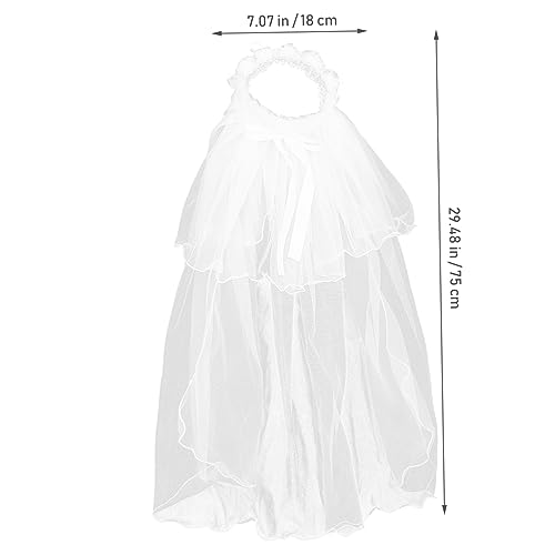 VICASKY Flower Wreath Veil Headband for Boy Girl Elegant Floral Hair Accessory for Weddings First Communions Special Occasions Beautiful Lace Design with Veil for Girls2