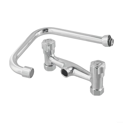 Mezclador de fregadero de cocina de latón de alta presión con giro de 360 grados para instalación de doble agujero, ahorro de agua y diseño a prueba de fugas con ajustable (B)